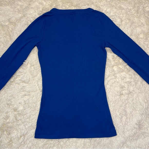 Hollister Blue Scoop Neck Long Sleeve Top - Picture 3 of 8